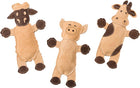 Spot Dura-Fused Leather & Jute Barnyard Assorted Dog Toy, in sheep, cow and pig designs