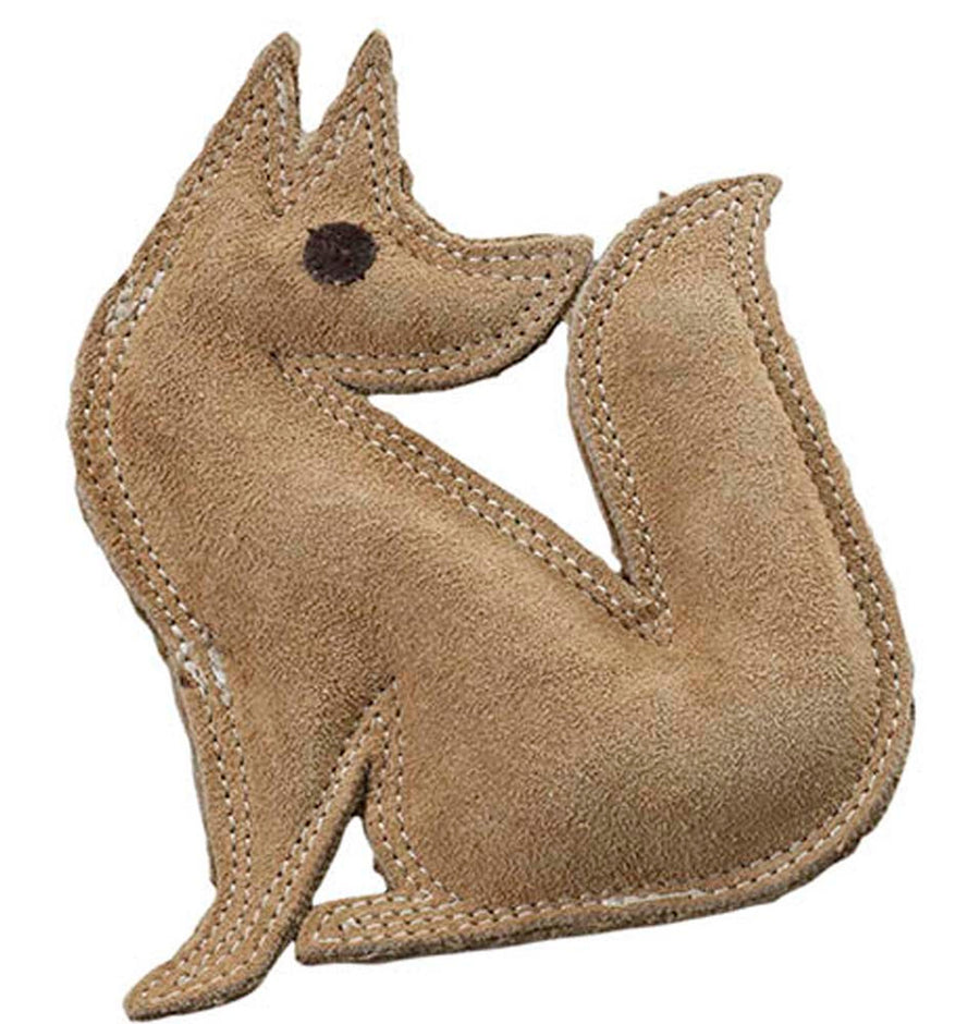 Spot Dura-Fused Leather & Jute Fox Dog Toy Clsoe Up view
