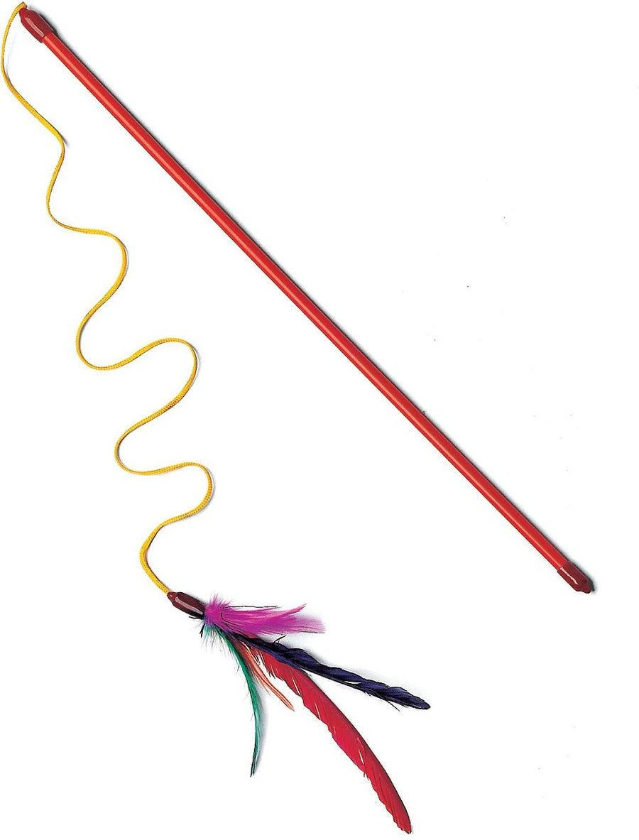 Spot Feather Dangler Teaser Red Wand Toy For Cat