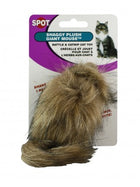 Shaggy plush giant mouse with a rattle and catnip item