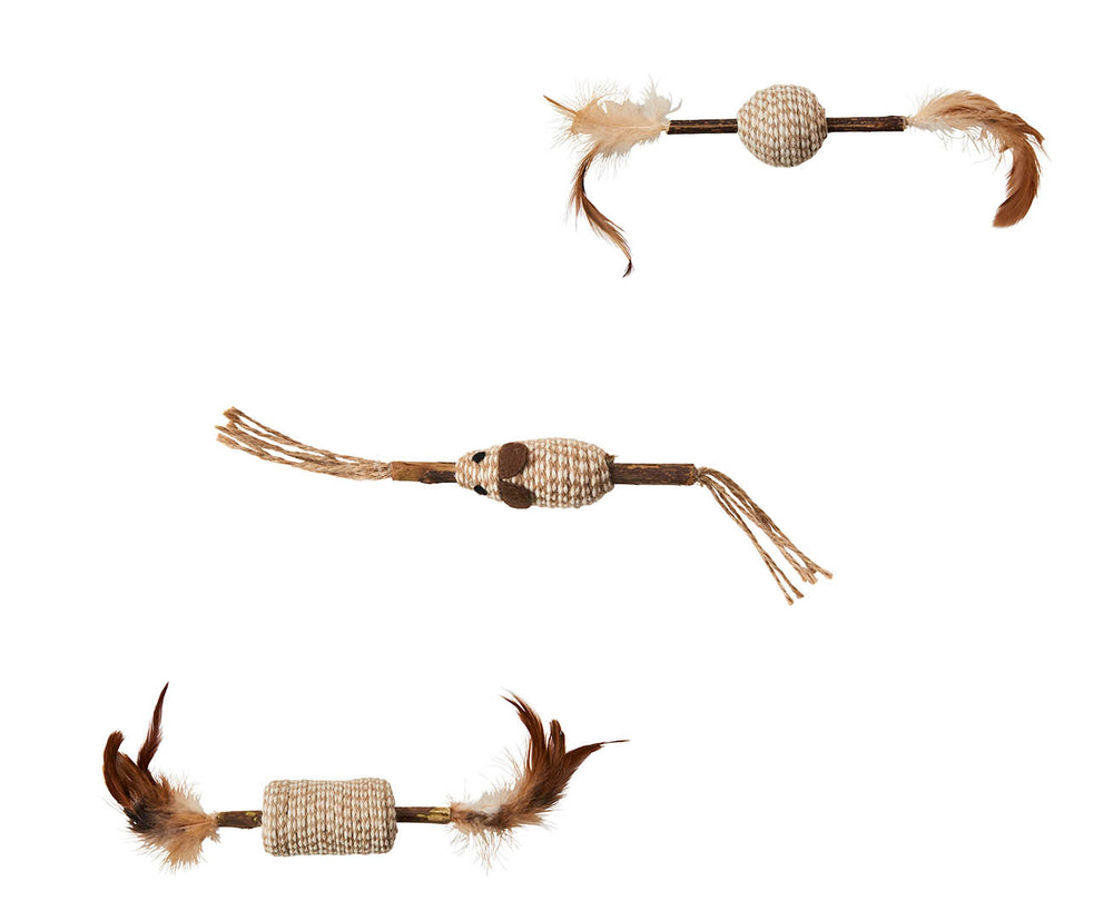 Spot Silver Vine Cord and Stick Cat Toy Assorted Designs