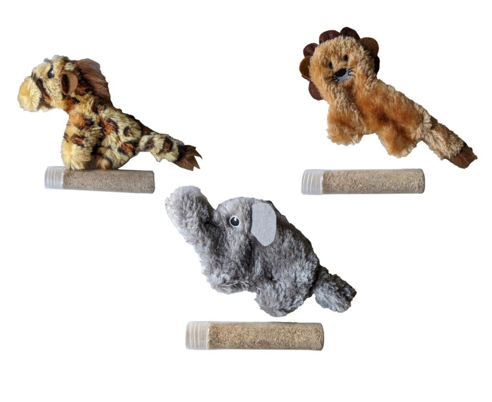 Spot Silver Vine Refillable Cat Toy Assorted Design, Elephant, Lion and Cheetah Designs