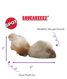 Spot Squeakeeez Silver Vine Mouse Cat Toy, 2 x 4 inches size 