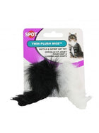 Spot Twin Plush Mice Cat Toy Black and White, Front Packaging