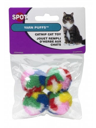 Spot Yarn Puff Cat Toy 4 Pack, Front Packaging