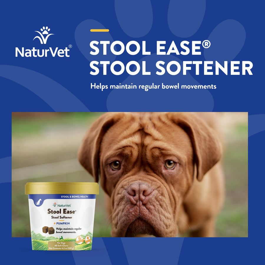 NaturVet Stool Ease Stool Softener for Dogs, 40 ct Soft Chews