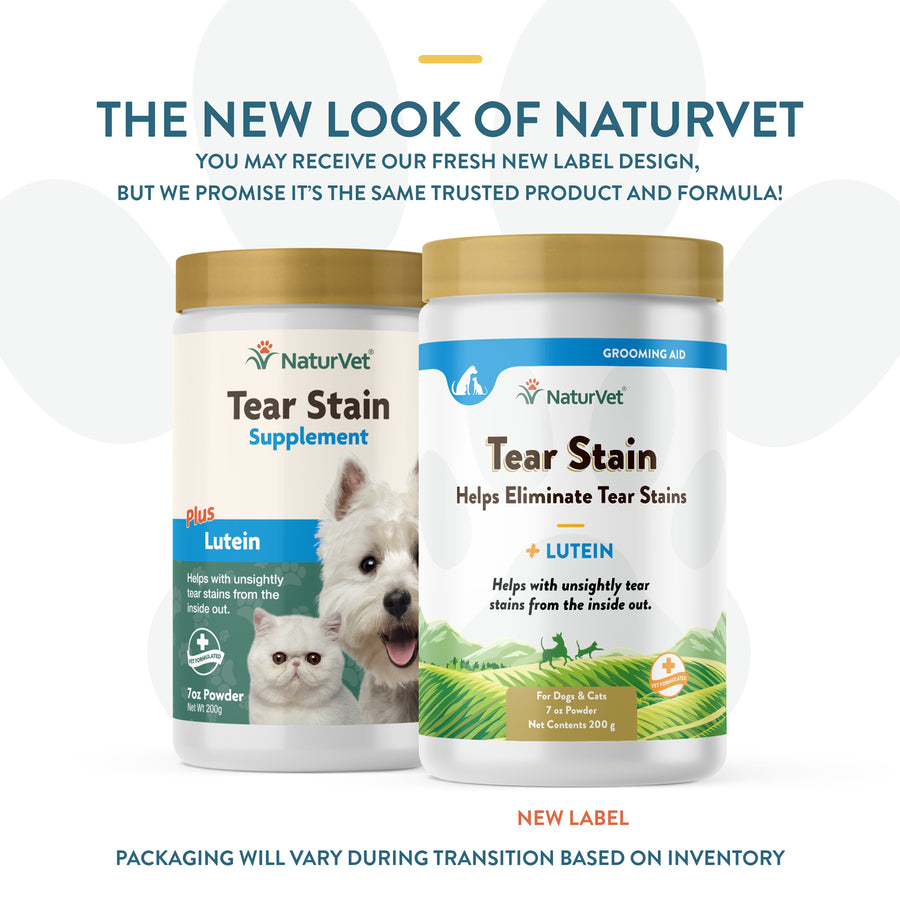 NaturVet Tear Stain Supplement Plus Lutein for Dogs and Cats, 200g Powder