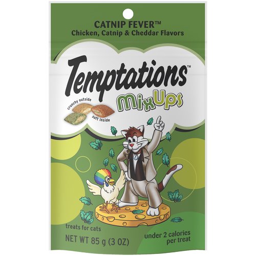 Temptations Chicken Flavor Catnip Treats for Cats 85g Front Pouch