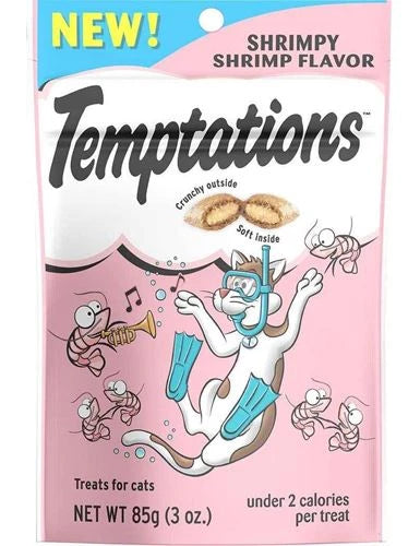 Temptations Shrimp Flavor Treats for Cats 85g Front Pouch