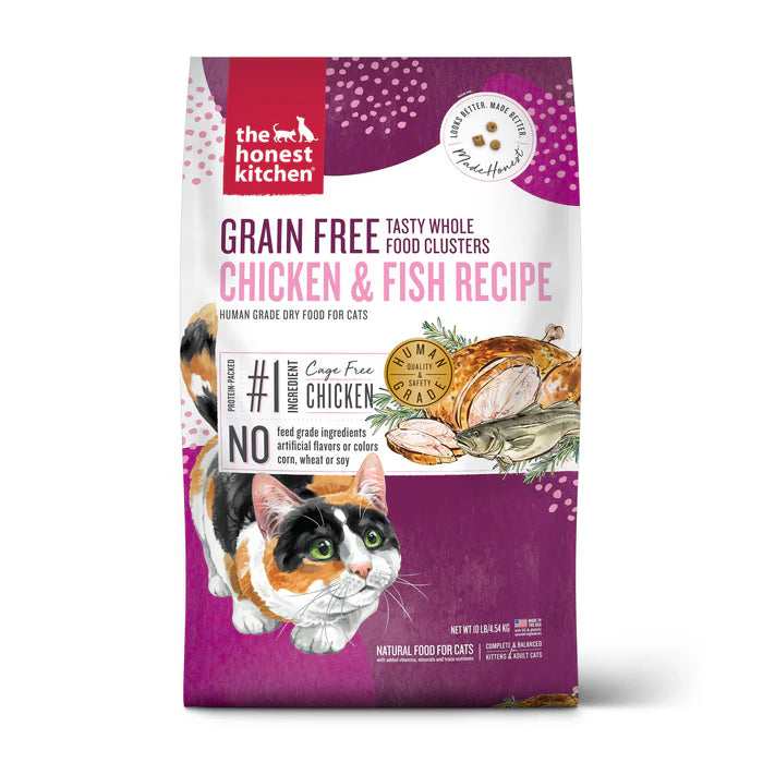 The Honest Kitchen Grain Free Chicken & Fish Recipe front of bag.