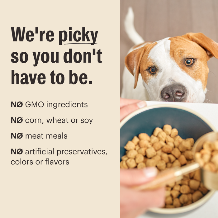 *No GMO ingredients
*No corn, wheat or soy
*No meat meals
*No artificial preservatives, colors or flavors