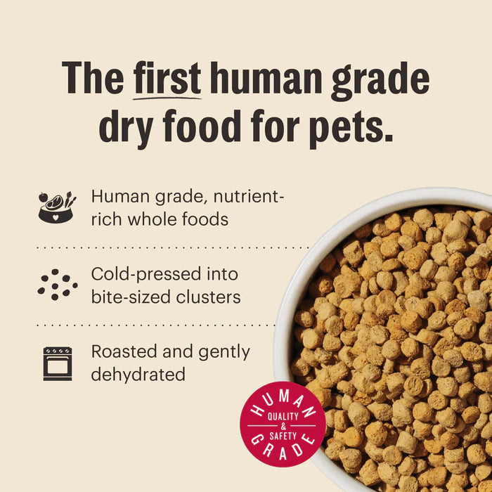 The first human grade dry food for pets.
