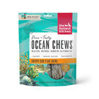 The Honest Kitchen Ocean Chews Crispy Cod Fish Skins Beams front of bag.