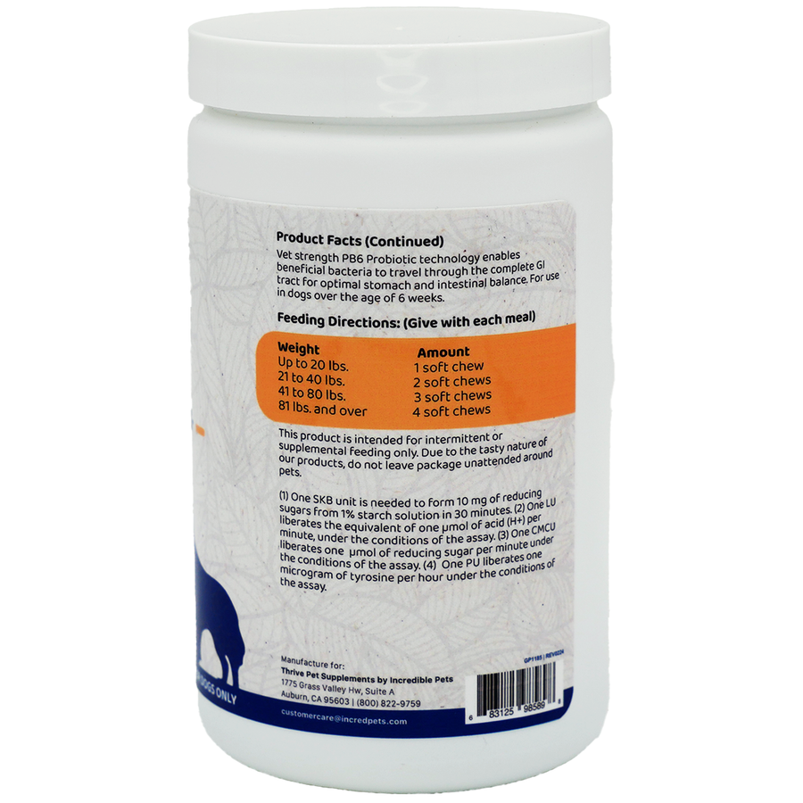 Thrive Pet Supplements Advanced Probiotics & Enzymes Soft Chews for Dogs