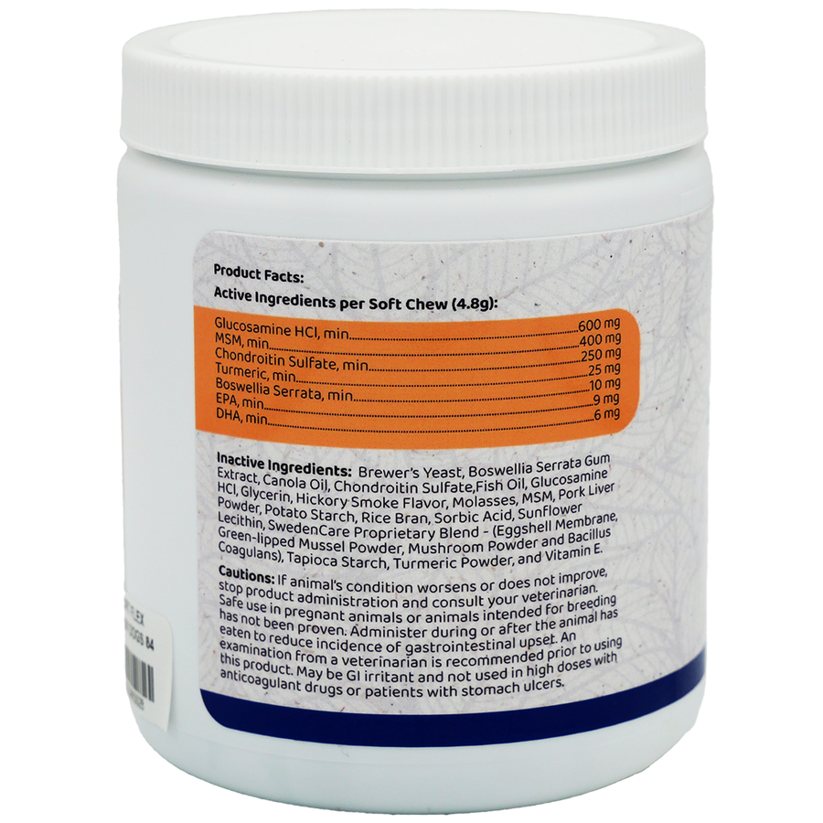 Ingredients and Cautions of Thrive Pet Supplements Joint Support Flex Soft Chews for Small & Medium Dogs 84 CT