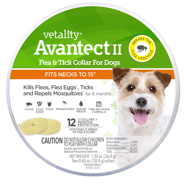 Vetality Avantect II Flea & Tick Collar for Small Dogs Cap
