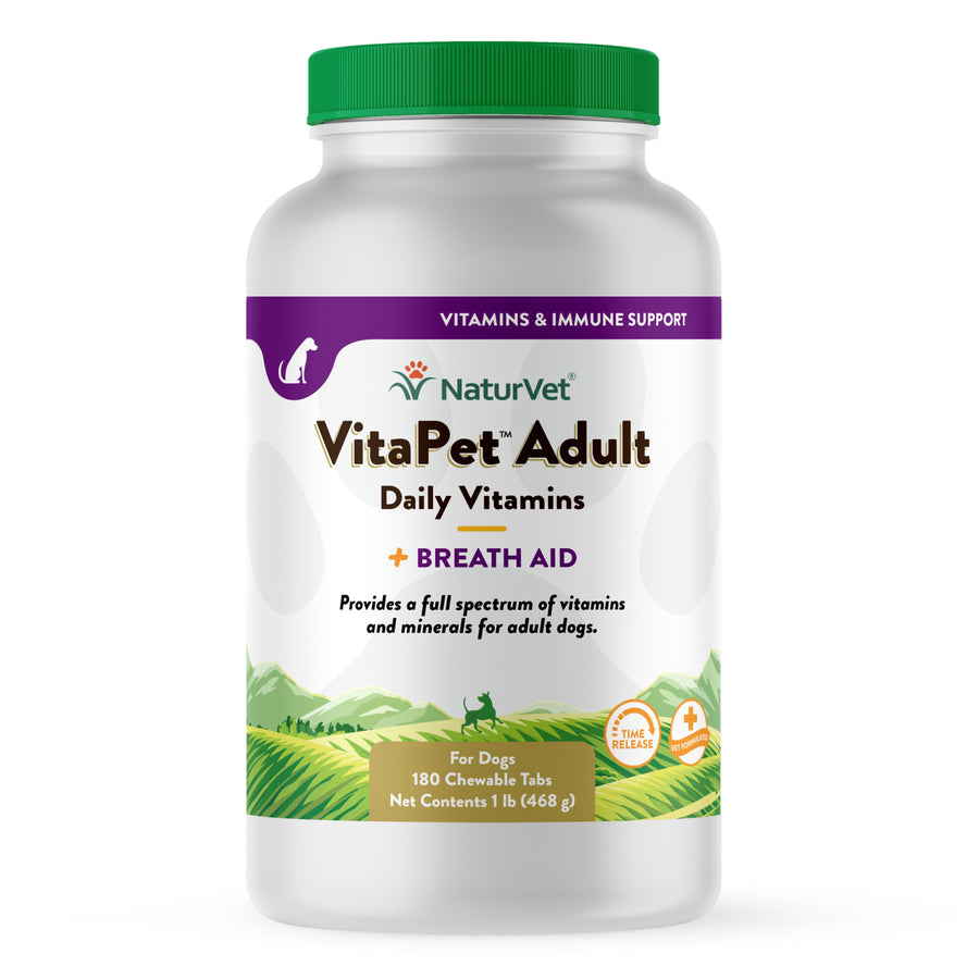 NaturVet VitaPet Adult Daily Multivitamin Supplement Chewable Tabs for Dogs