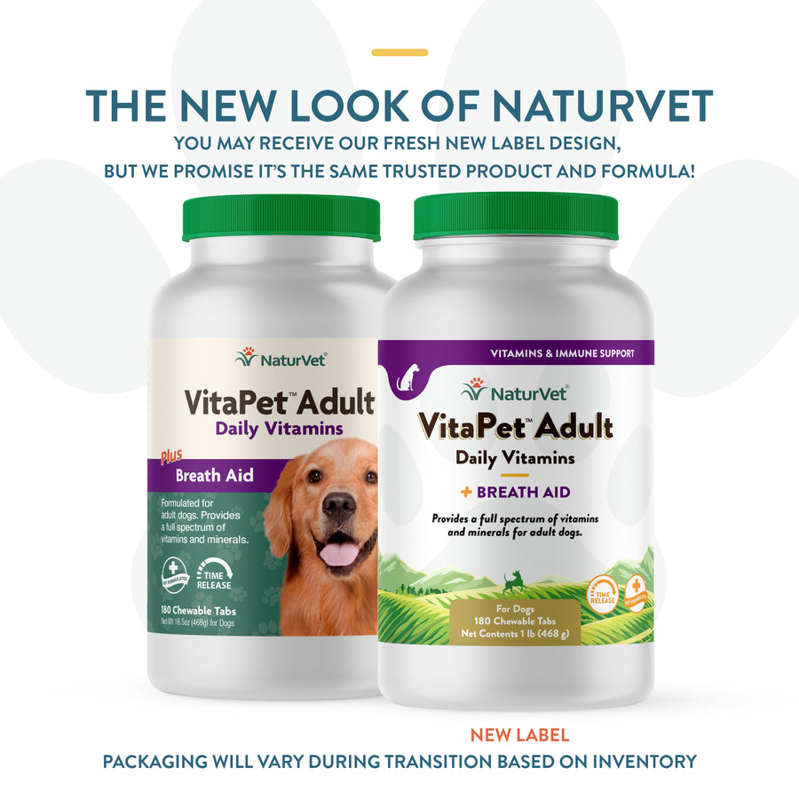 NaturVet VitaPet Adult Daily Multivitamin Supplement Chewable Tabs for Dogs