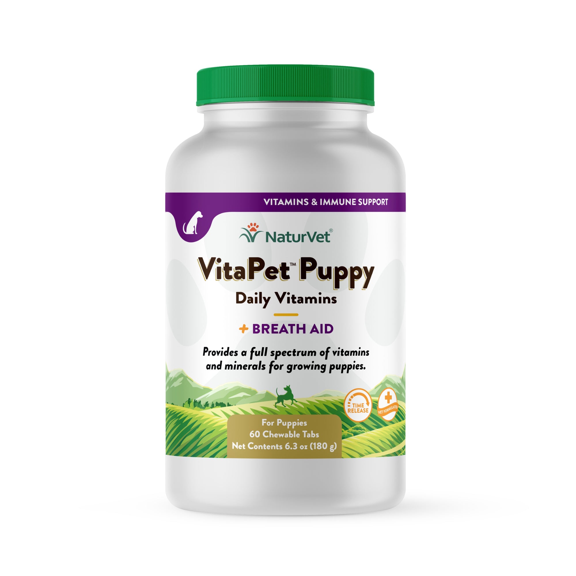 NaturVet VitaPet Puppy Daily Vitamins Plus Breath Aid for Puppies 60