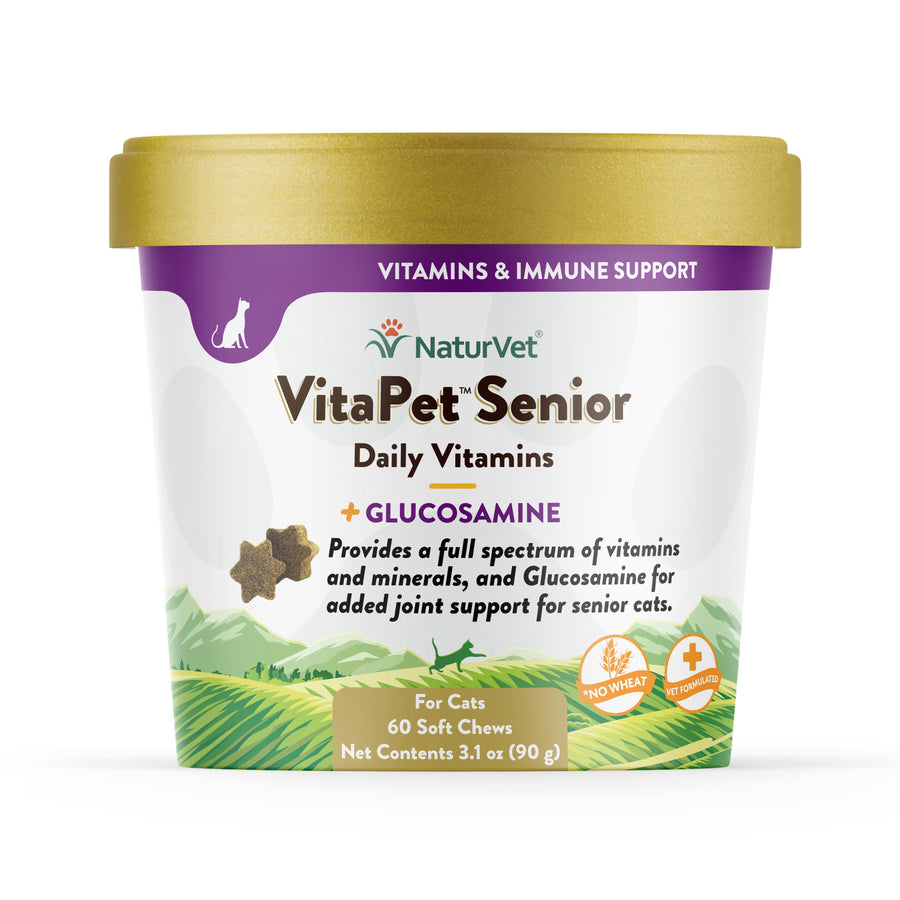 NaturVet VitaPet Senior Daily Vitamins Soft Chews for Cats