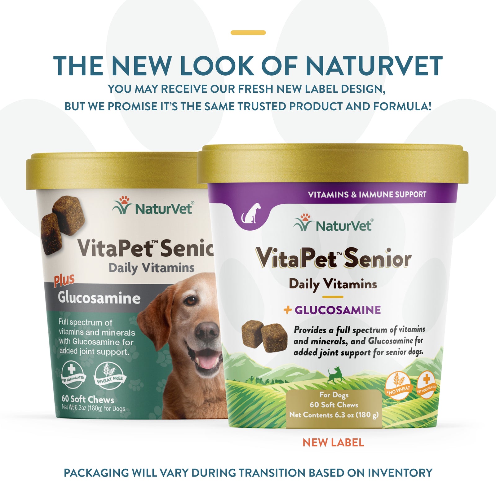 NaturVet VitaPet Senior Daily Vitamins Plus Glucosamine Soft Chews for Dogs 60ct