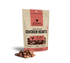 Vital Essentials Freeze-Dried Chicken Hearts Dog Treats 3.75oz, Front Packaging