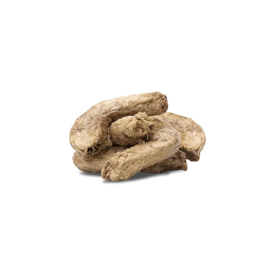 a few pieces of Vital Essentials Freeze-Dried Chicken Necks Dog Treat