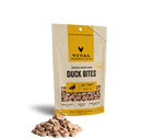 Front pouch of Vital Essentials Freeze-Dried Duck Bites Dog Treats