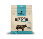 Vital Essentials Freeze-Dried Raw Beef Entree Dog Food Mini Patties 14oz, Front of bag