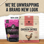 Vital Essentials Freeze-Dried Raw Chicken Entree Dog Food Mini Patties 14oz, New Packaging