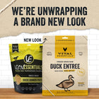 Vital Essentials Freeze-Dried Raw Duck Entree Dog Food Mini Patties 14oz, New Packaging