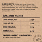 Analysis, Ingredients and Caloric Content for Vital Essentials Freeze Dried Chicken Soft Nibs Cat Food 