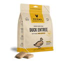 Vital Essentials Freeze Dried Grain Free Duck Mini Patties Limited Ingredient Entree for Cats 8oz, Front Side