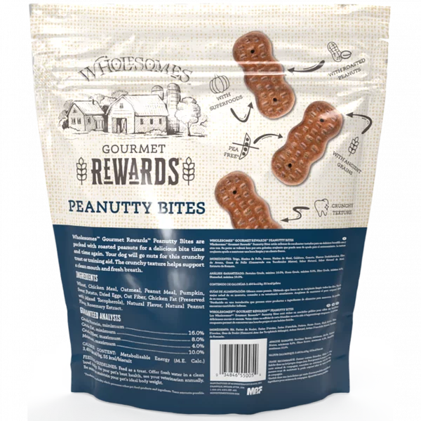 SPORTMiX Wholesomes Gourmet Rewards Peanutty Bites Dog Treats