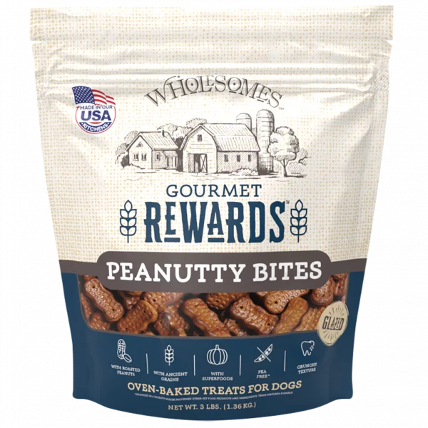 SPORTMiX Wholesomes Gourmet Rewards Peanutty Bites Dog Treats