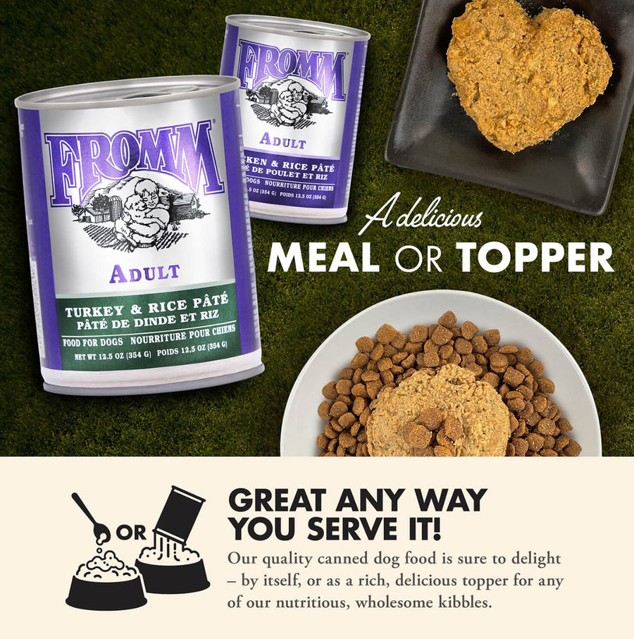 Our quality canned food is sure to delight by itself, or as a rich, delicious topper for any of our nutritious, wholesome kibbles.