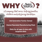 3rd Generation Family owned, owner/operated manufacturing plant, diets for all ages & sizes with targeted diets.