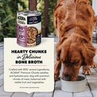 Crafted with 85% animal ingredients, Acana Premium Chunks satisfies and hydrates your dog with premium chunks of meat, balanced with visible fruit and vegetables.