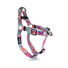 Full view of Wolfgang DigiFloral Adjustable Dog Harness, Pink and Blue