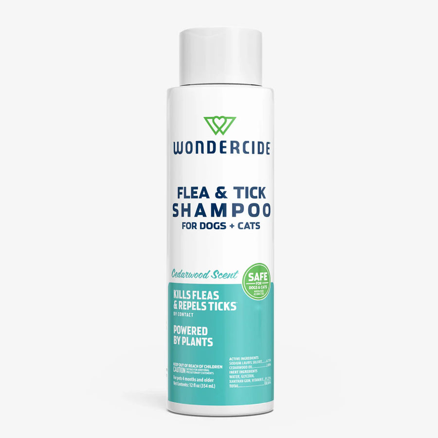 Wondercide Flea & Tick Cedarwood Shampoo for Dogs and Cats with Natural Essential Oils
