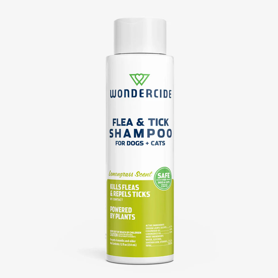 Wondercide Flea & Tick Lemongrass Shampoo for Dogs and Cats with Natural Essential Oils