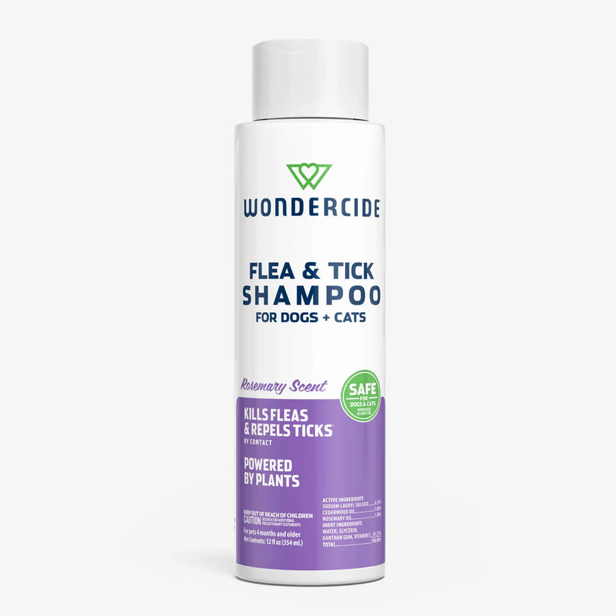 Wondercide Flea & Tick Rosemary Shampoo for Dogs and Cats with Natural Essential Oils
