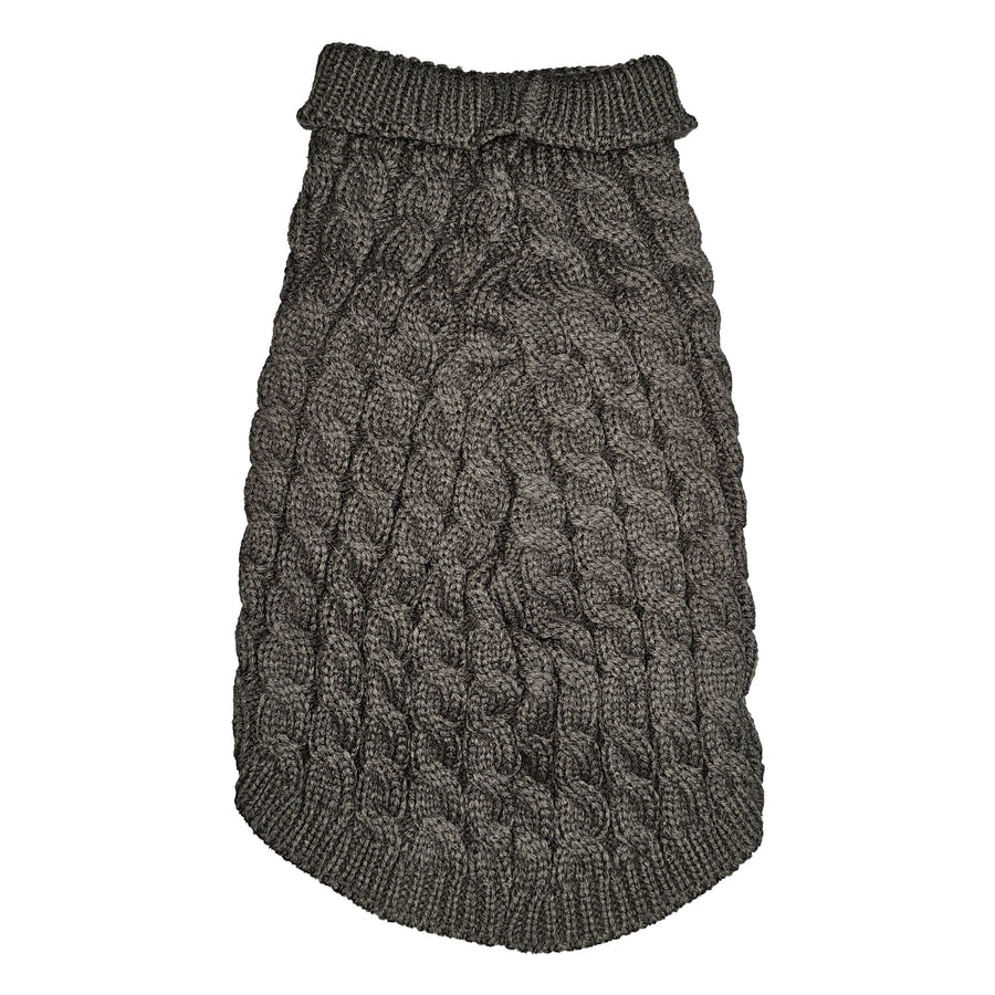 WonderfulPet Twist Knit Pullover Dog Sweater in Gray