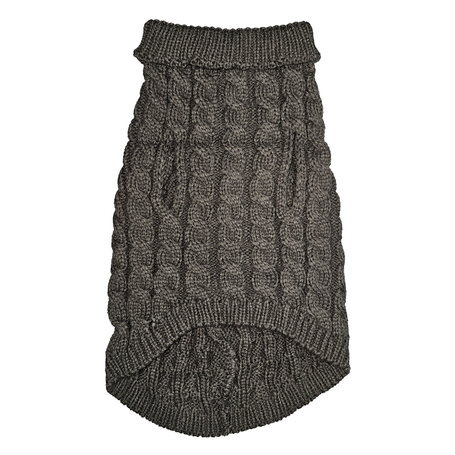 WonderfulPet Twist Knit Pullover Dog Sweater in Gray