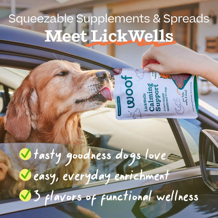 *Tasty goodness dogs love
*Easy, everyday enrichment
*3 flavors of functional wellness