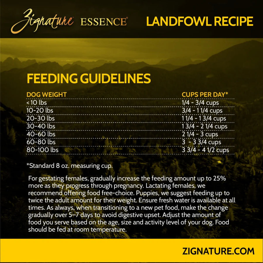 Zignature Essence LIR Landfowl Recipe Dry Dog Food
