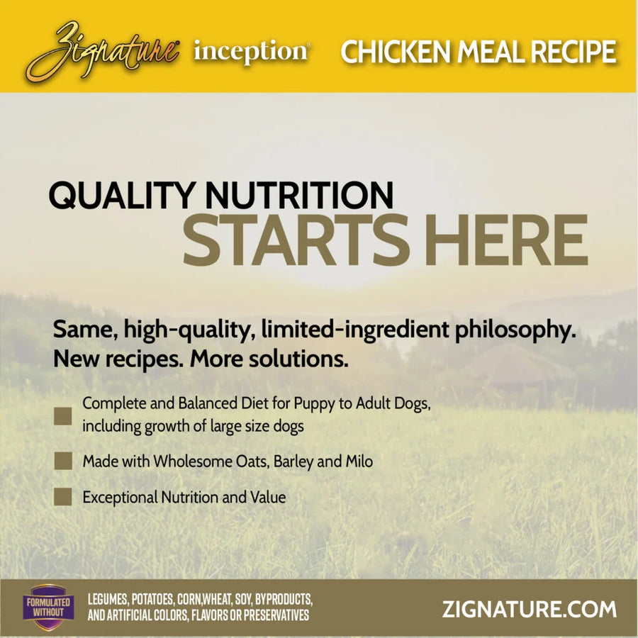 Zignature Inception Chicken Meal Dry Dog Food