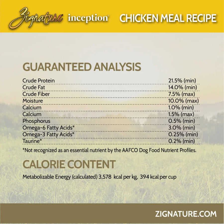 Zignature Inception Chicken Meal Dry Dog Food