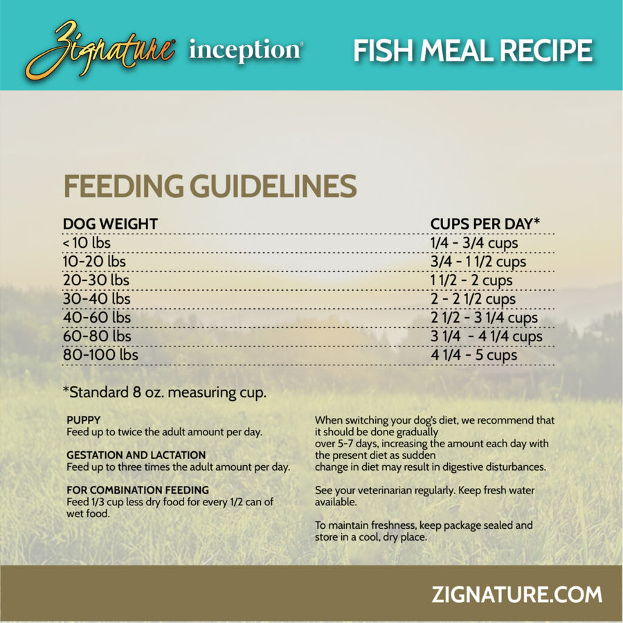 Zignature Inception Fish Meal Recipe Dry Dog Food