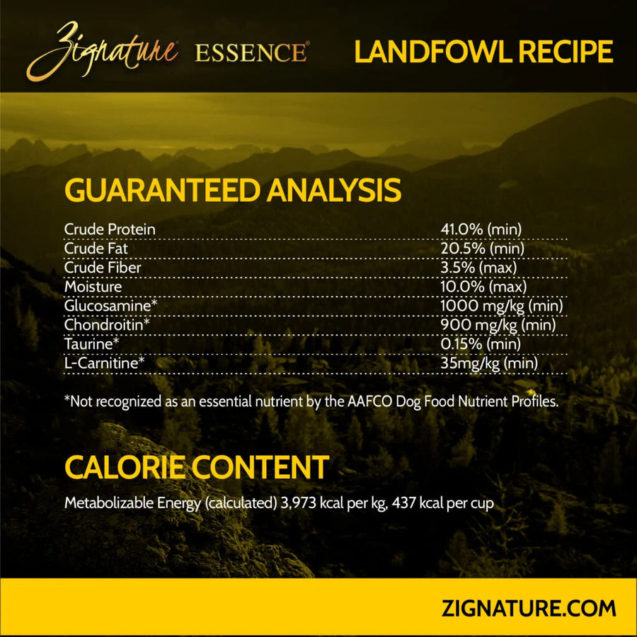 Zignature Essence LIR Landfowl Recipe Dry Dog Food